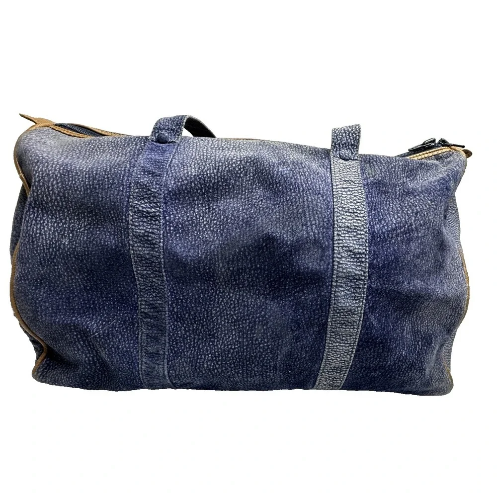 Vintage Trussardi Suede Boston Duffle Travel Carry On Gym Weekender Bag Italy